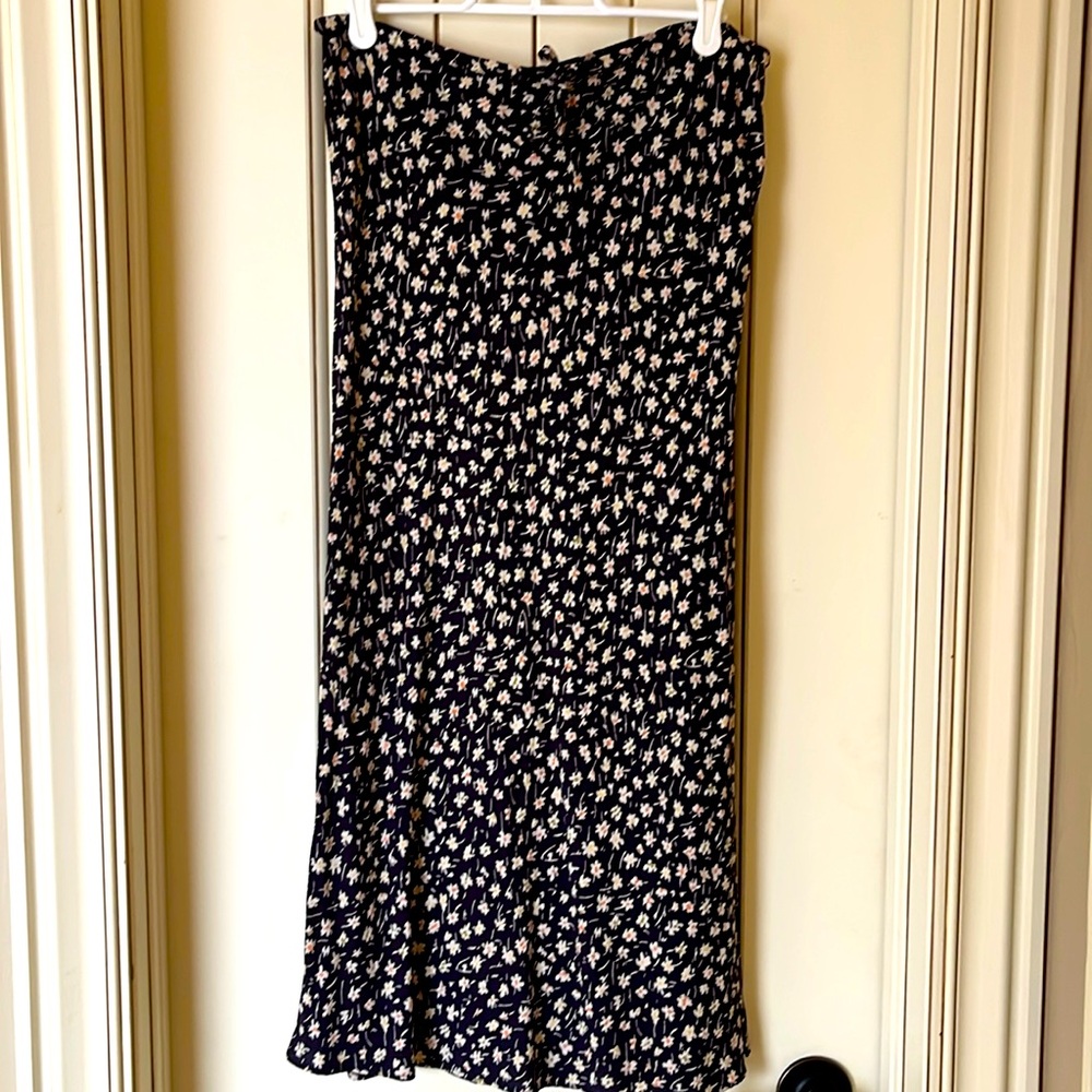 Madewell floral slip skirt